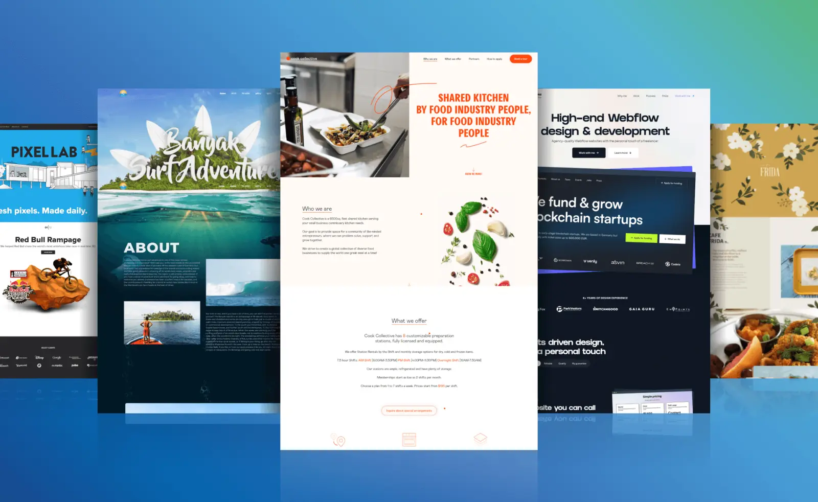 Collage of website designs built by FastPay SCRBLTD